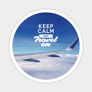 Keep Calm And Travel On (Airplane Wing) Magnet